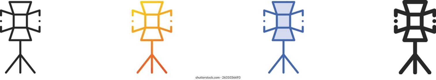 spotlight icon.Thin Linear, Gradient, Blue Stroke and bold Style Design Isolated On White Background