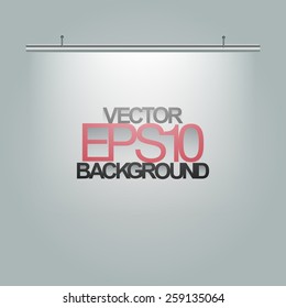 Spotlight Illuminating on grey background. Realistic vector illustration.
