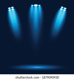 Spotlight illumination, bright light, stage, podium vector