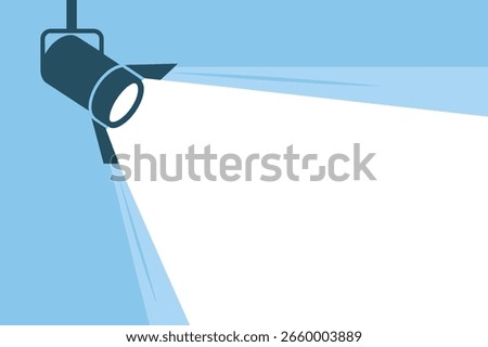 Spotlight illumination a stage lighting design for theatrical performances and studio productions with focused beam effects. Vector illustration.