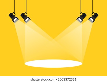 Spotlight illustration. Flat style. Vector illustration.