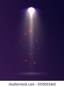 spotlight isolated on transparent background. Light effect with rays and highlights.
