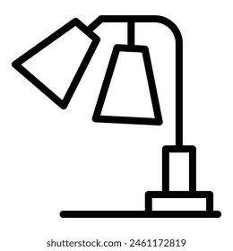 Icono de luz de foco - Vector de contorno. Soporte de luz. Techo interior