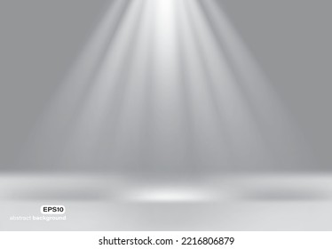 spotlight with light beam on center highlight theme background for advertisement brochure template banner website cover  package design product presentation vector eps.