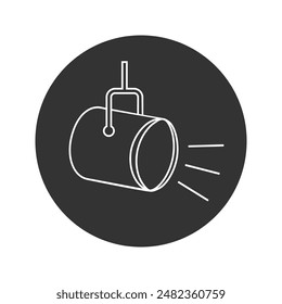 Spotlight line icon in flat style. Lamp vector illustration on white isolated background. Flashlight business concept