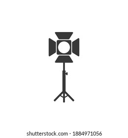 Spotlight logo or icon - vector black studio light symbol