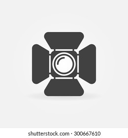 Spotlight Logo Or Icon - Vector Black Studio Light Symbol