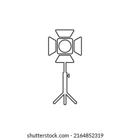 Spotlight logo or line icon - vector black studio light symbol flat sign
