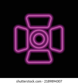 Spotlight logo simple icon vector. Flat design. Purple neon on black background.ai