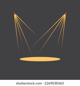 Spotlight logo. Theatre perfomance logo, flat design.