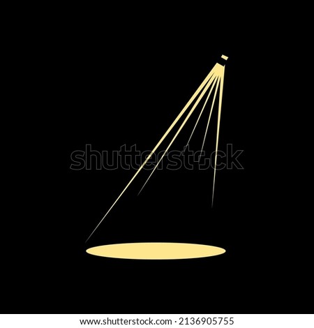 Spotlight logo; Vector theatre perfomance logo template design.