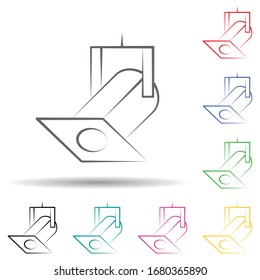 Icono de conjunto de varios colores. Línea delgada simple, esquema de iconos de teatro para ui y ux, sitio web o aplicación móvil