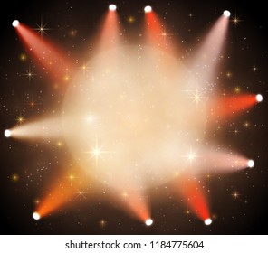 Spotlight on Circle with Space for your Text. Vector illustration.