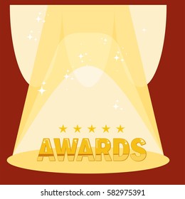 Spotlight on stage for awards. 