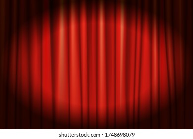 Escándalo en la cortina del escenario. Ilustración del vector