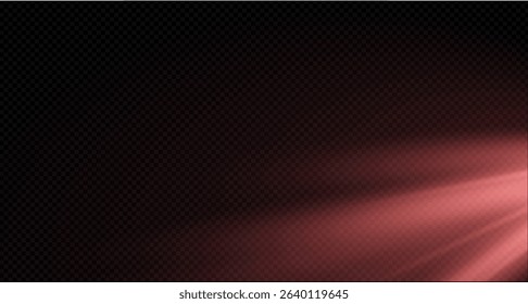 Spotlight on the stage or divine particle rays isolated on a black transparent background. The glow of the rays
