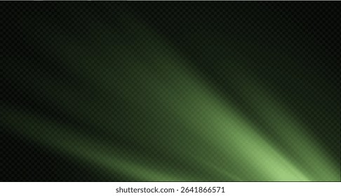 Spotlight on the stage or divine particle rays isolated on a black transparent background. The glow of the rays