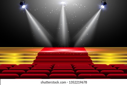 spotlight on the stage in the hall