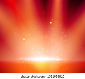 Spotlight on stage for your design. Colorful light. Vector illustration.