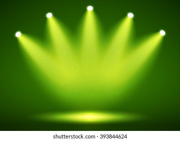 Spotlight on stage for your design. Colorful light. Vector illustration.