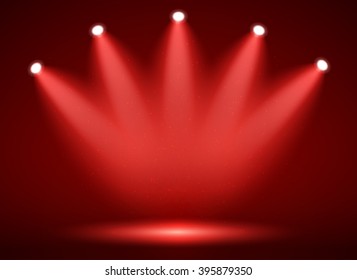 Spotlight on stage for your design. Colorful light. Vector illustration.