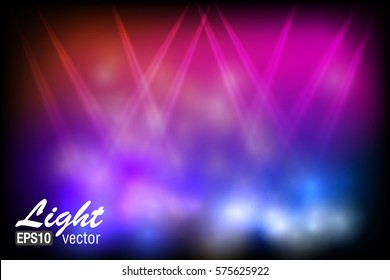 Spotlight on stage for your design. Colorful light. Vector illustration.