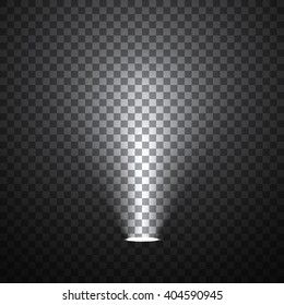 Spotlight on transparent background. Vector illustration.