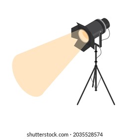 spotlight on tripod icon isolated
