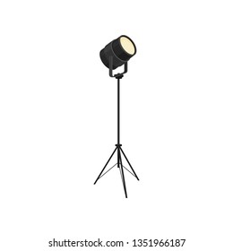 Spotlight on white background. Vector flat illustration.