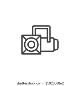 Spotlight outline icon. linear style sign for mobile concept and web design. Studio light simple line vector icon. Symbol, logo illustration. Pixel perfect vector graphics