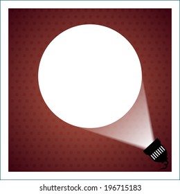 Spotlight projecting to blank wall vector