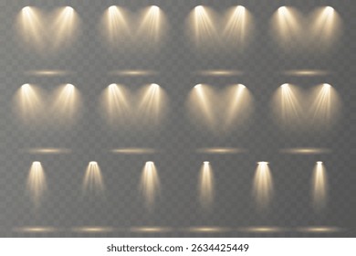 Raios holofotes iluminam a área central com precisão.
As luzes refletidas aumentam o realismo no chão e na superfície.
Múltiplos ângulos de feixe terno evento ou cenas do produto.
Fundo de palco escuro melhora o contraste