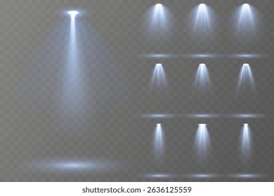Raios holofotes iluminam a área central com precisão.
As luzes refletidas aumentam o realismo no chão e na superfície.
Múltiplos ângulos de feixe terno evento ou cenas do produto.
Fundo de palco escuro melhora o contraste