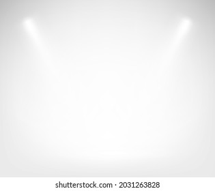 Rayos focales en fondo gris. Plantilla de vector