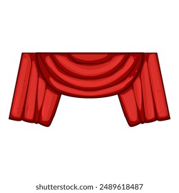 spotlight red curtain cartoon. opera movie, open scene, cloth comedy spotlight red curtain sign. isolated symbol vector illustration