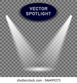 Spotlight scene isolated and transparent for design. Vector eps10.