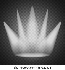 Spotlight scene isolated and transparent for design. Multiple spotlights pointed at one direction. Vector eps10.