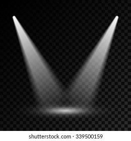 Spotlight scene isolated and transparent. Vector eps10.