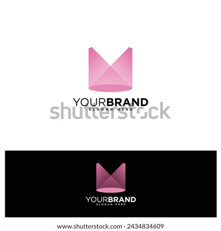 Spotlight shaped letter M logo design concept. Vector illustration