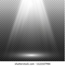 The spotlight shines on the stage. light exclusive use lens flash light effect. light from a lamp or spotlight. lighted scene.