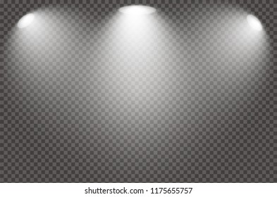 The spotlight shines on the stage. light exclusive use lens flash light effect. light from a lamp or spotlight. lighted scene. podium under the spotlight.