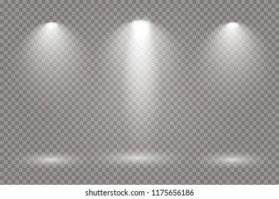 The spotlight shines on the stage. light exclusive use lens flash light effect. light from a lamp or spotlight. lighted scene. podium under the spotlight.