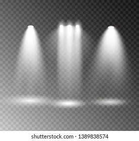 The spotlight shines on the stage. light exclusive use lens flash light effect. light from a lamp or spotlight. lighted scene. podium.