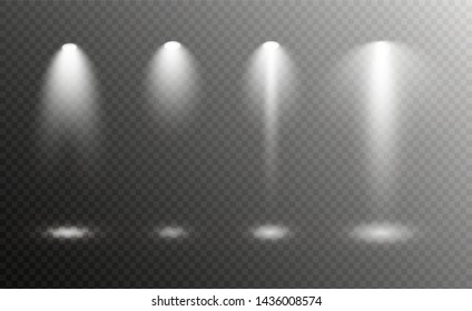 The spotlight shines on the stage. light exclusive use lens flash light effect. light from a lamp or spotlight. lighted scene. podium under the spotlight.