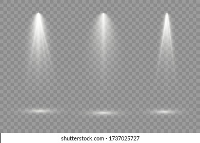 The spotlight shines on the stage. light exclusive use lens flash light effect. light from a lamp or spotlight. lighted scene. podium under the spotlight.