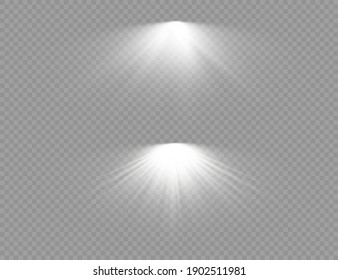 The spotlight shines on the stage. light exclusive use lens flash light effect. light from a lamp or spotlight. lighted scene. podium under the spotlight.