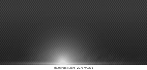 The spotlight shines on the stage. light from a lamp or spotlight. special effects on transparent background. Vector illustration