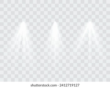 The spotlight shines on the stage. light exclusive use lens flash light effect. light from a lamp or spotlight. lighted scene. podium under the spotlight