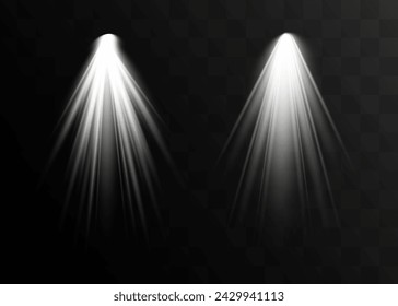 The spotlight shines on the stage. light exclusive use lens flash light effect. light from a lamp or spotlight. lighted scene. podium under the spotlight