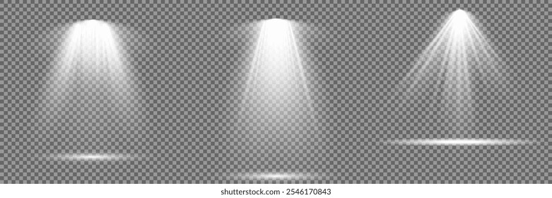 The spotlight shines on the stage. light exclusive use lens flash light effect. light from a lamp or spotlight. lighted scene. podium under the spotlight.